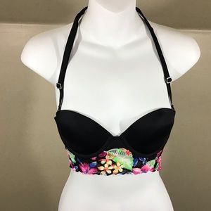Victoria’s Secret Pink Bustier Bra Floral Lace 34B